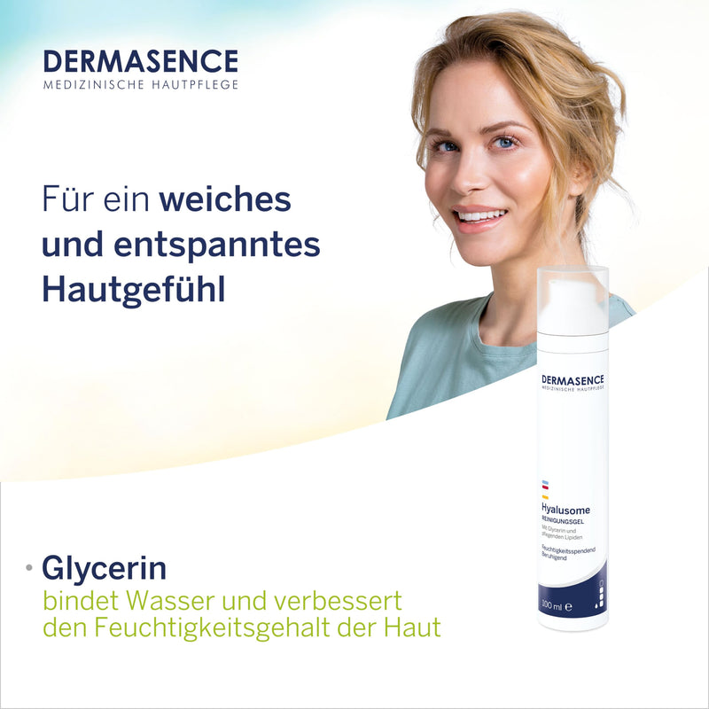 DERMASENCE Hyalusome cleansing gel, 100 ml - mild, moisturizing facial cleansing for dry skin - based on vegetable oils and - moisturizing - ideal for make-up removal - NewNest Australia