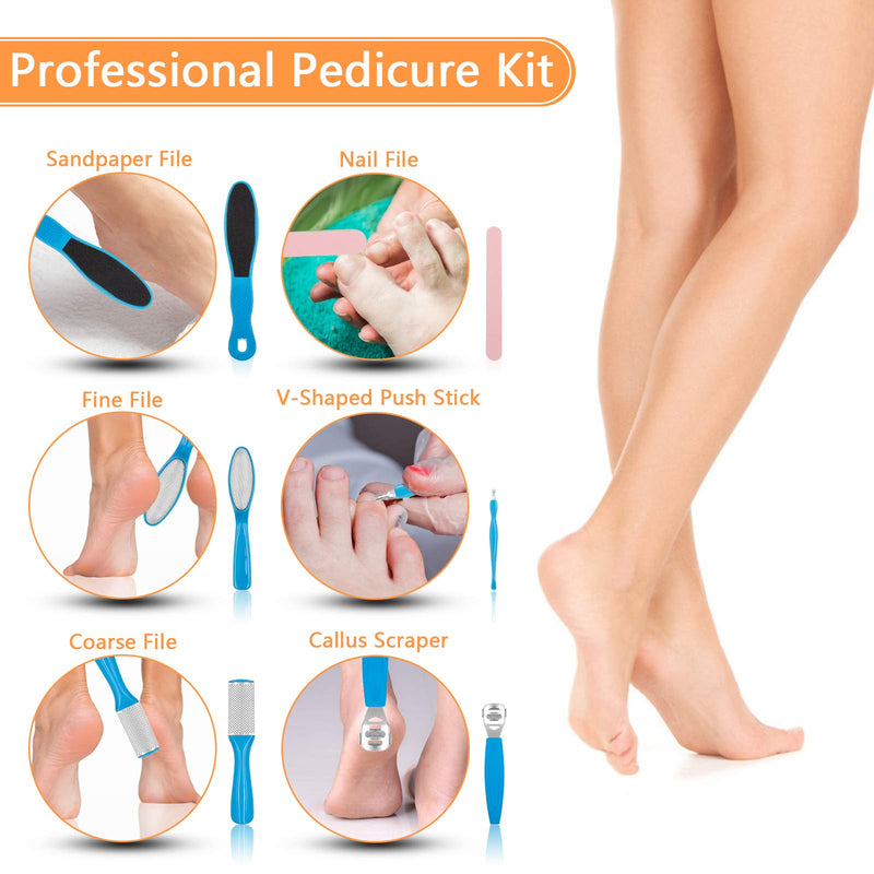 Waycreat 8 in 1 Professional Foot File Pedicure Kit for Hard Skin Remover Dead Skin Manicure Pedicure Kit Tool Set - NewNest Australia