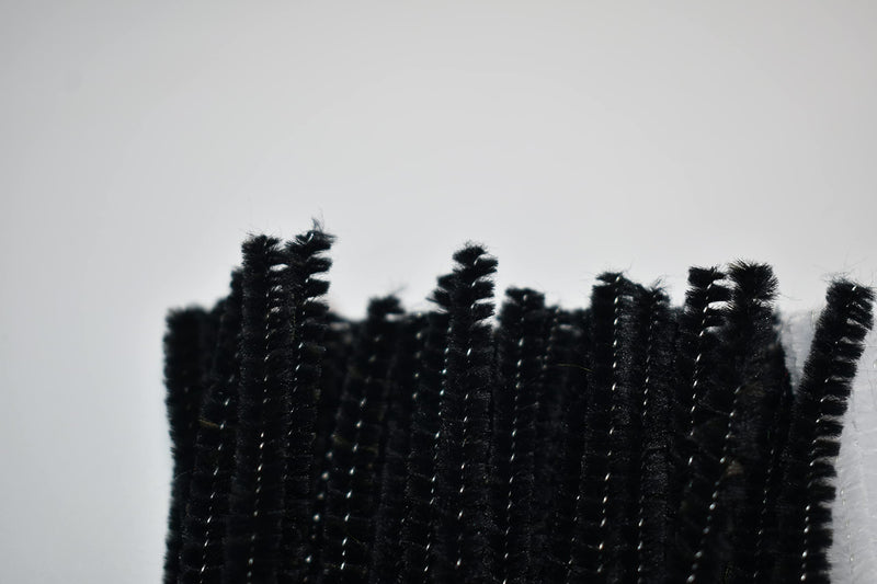 Black Pipe Cleaners 200 Pieces Chenille Stems for DIY Art Decorations Creative Craft (6 mm x 12 Inch) black - NewNest Australia