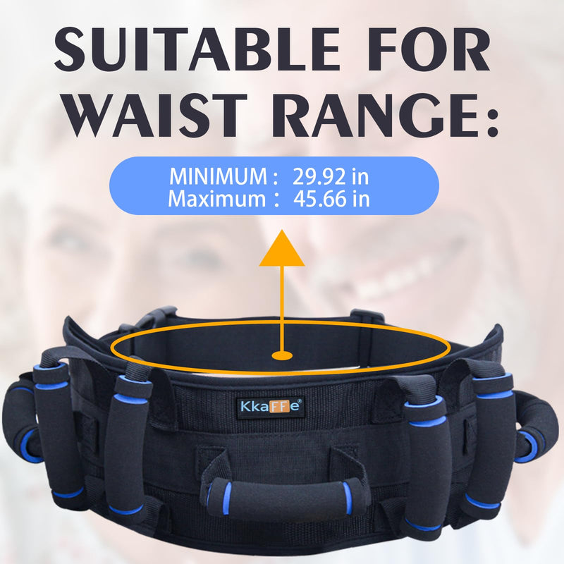 KkaFFe Gait Belt with Handles, Transfer Belt for Elderly, Patient Gait Belts, Transfer Belt Assist, Gait Belts for Seniors, Upgraded Using Rubber Handles (Black) Black - NewNest Australia