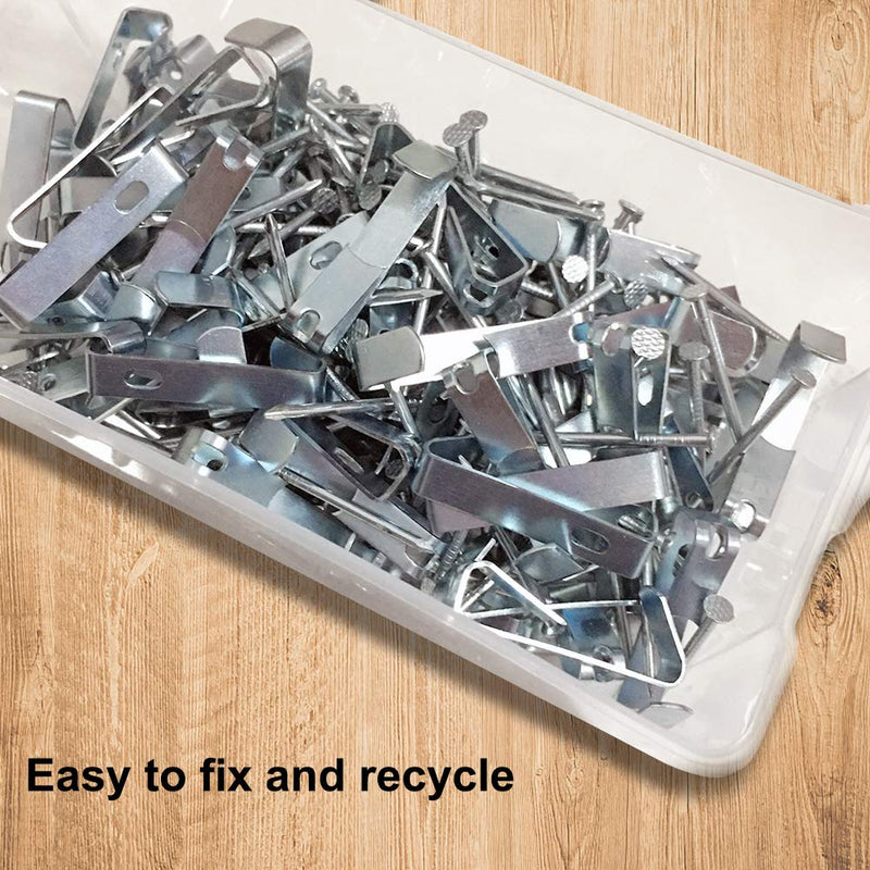 100pcs Picture Hangers,30lbs Picture Hanging Hooks with Nails, Fuzan Professional Picture Hanging Kit on Wood/Drywall (30lbs-100pcs) - NewNest Australia