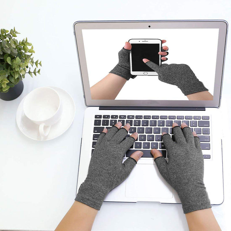 SUPERFA 2 Pairs Arthritis Gloves for Women and Men - Compression Gloves for Arthritis Pain Relief, Rheumatoid and Osteoarthritis, for Typing and Daily Work Grey M (4 Count) - NewNest Australia