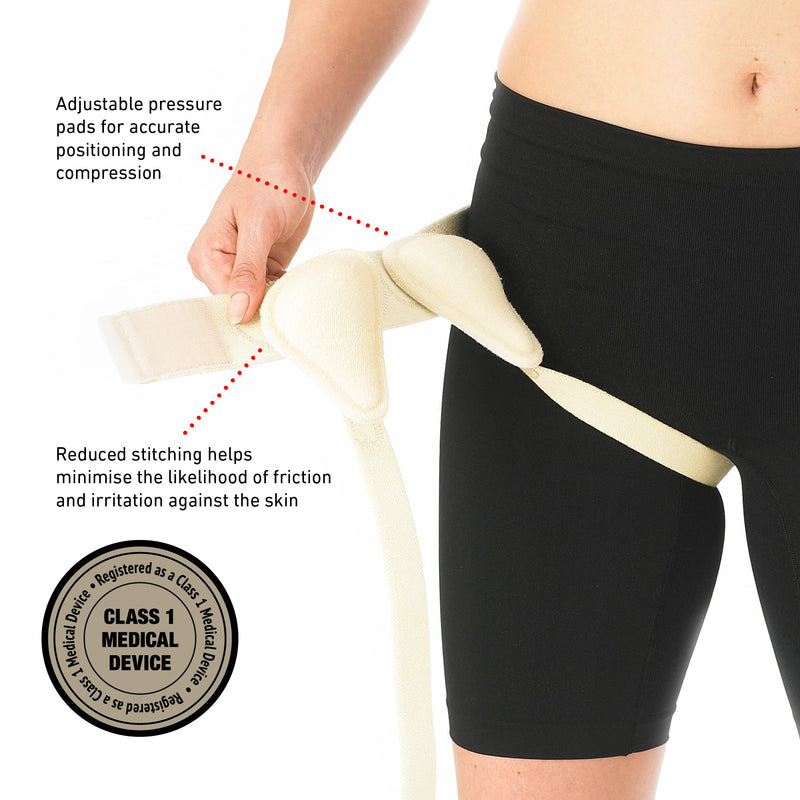 Neo G Double Lower Hernia Support for Men and Women – Bilateral Inguinal Hernia Support - Hernia Belt Reduces Symptoms of Overstrain & Exertion - Truss for Hernia Breathable & Adjustable - S Small - NewNest Australia