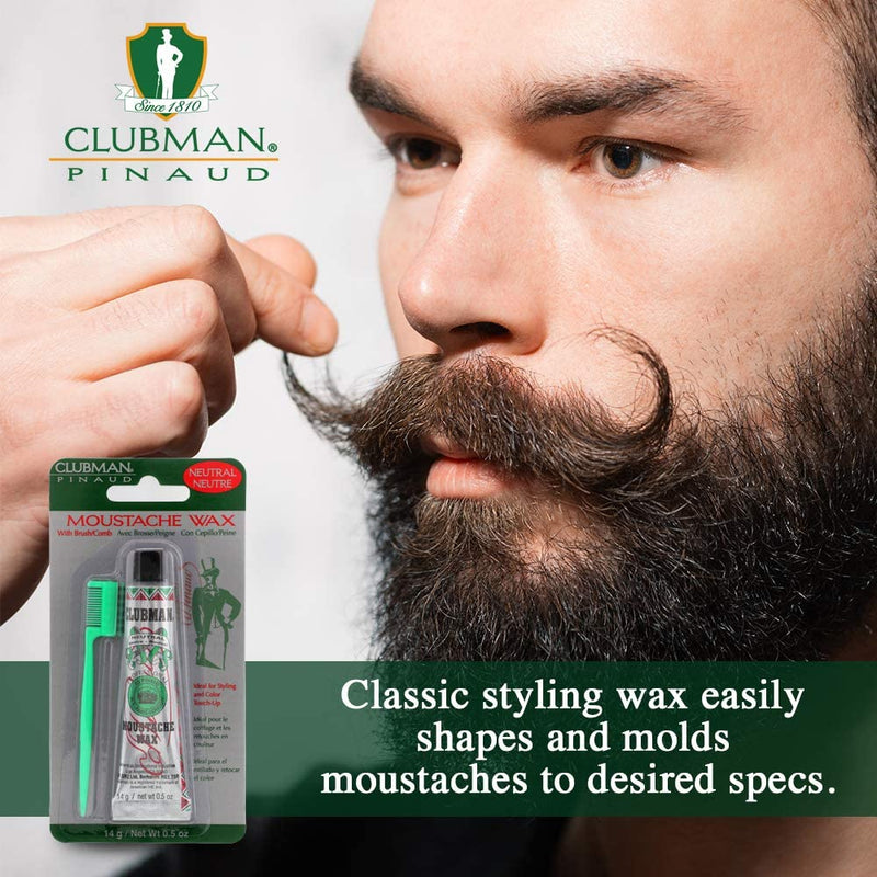 Clubman Pinaud Mustache Wax Hang Pack - Neutral - NewNest Australia