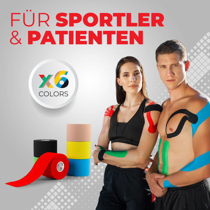 Medi-Tape (Red) For Sports And Everyday Use (5 M) - Kinesiology Tape Latex-Free With 150% Elasticity - Breathable & Waterproof Physio & Kinesio Tape - Sports Tape - NewNest Australia