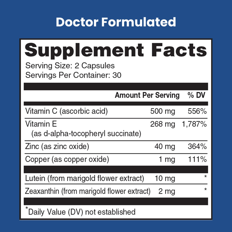 ProVision AREDS 2 Eye Vitamins for Macular Degeneration - Enhance Vision Supplements - Lutein Zeaxanthin Vision Complex - 60 Eye Supplement Capsules - NewNest Australia