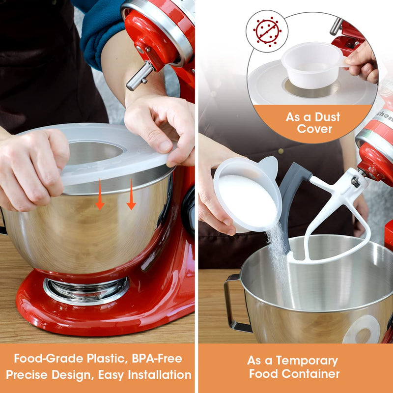 AIEVE Mixer Bowl Covers for KitchenAid 4.5-5 Qt Tilt-Head Stand Mixer, 2 Pack Stand Mixer Cover Mixer Bowl Lids Mixer Splash Guard Compatible with Kitchen aid Mixer Assecories Kitchenaid Classic - NewNest Australia