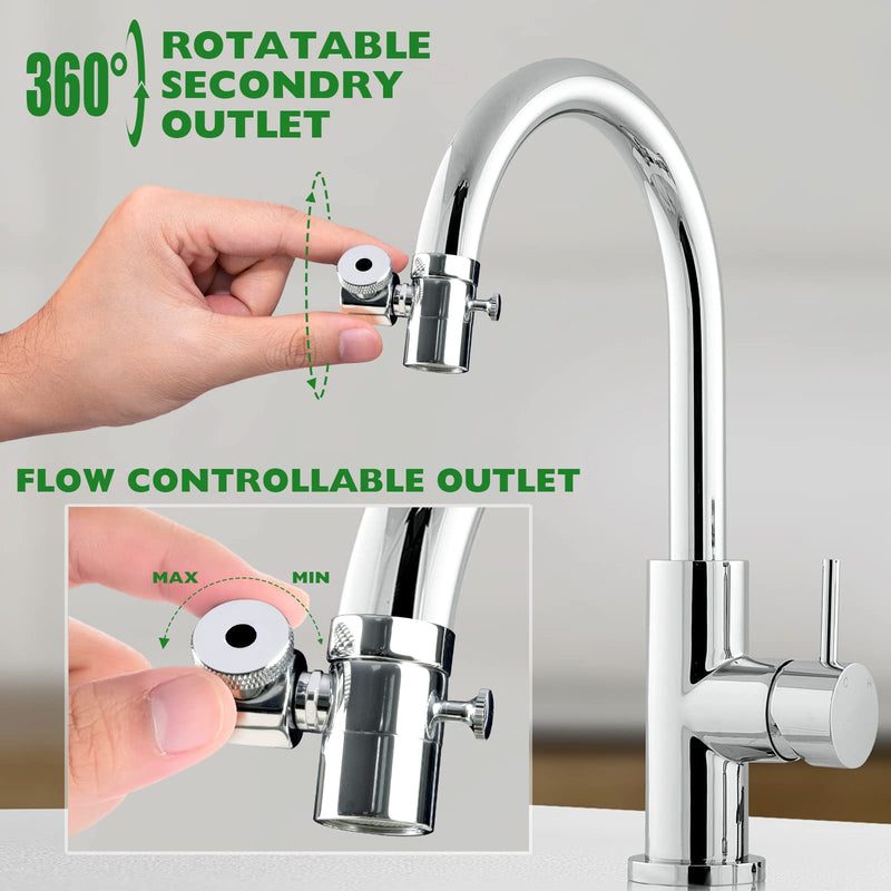 Sink faucet Sprayer head Replacement, Auto-Reset Faucet Aerator, faucet attachment for Kitchen or Bathroom, Dual function faucet extender include 360°Rotatable Columnar flow and bubble stream columnar and stream bubble - NewNest Australia