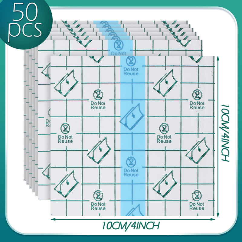 50 Pieces Transparent Stretch Adhesive Bandage Large Waterproof Bandage Transparent Film Adhesive Bandages (4 x 4 Inch) 4x4 Inch (Pack of 50) - NewNest Australia
