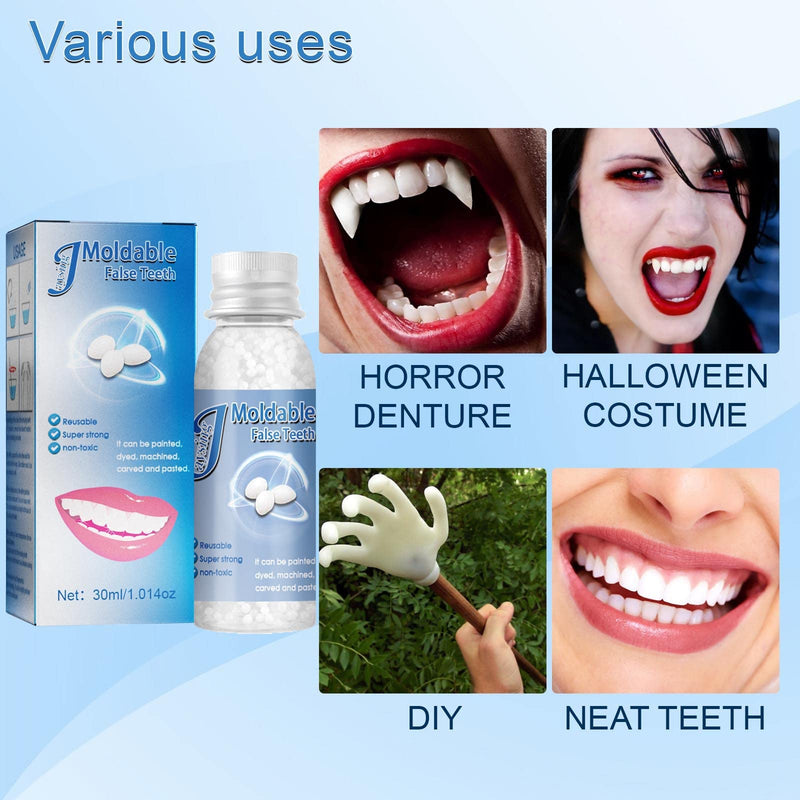 False Teeth Tooth Repair Granules, Temporary Tooth Repair Kits, DIY Moldable - Temporary Tooth Repair Beads, Tooth Bonding Kit for Fix The Missing and Broken Tooth, Instantly Confident Smile (2PC) 2pc - NewNest Australia