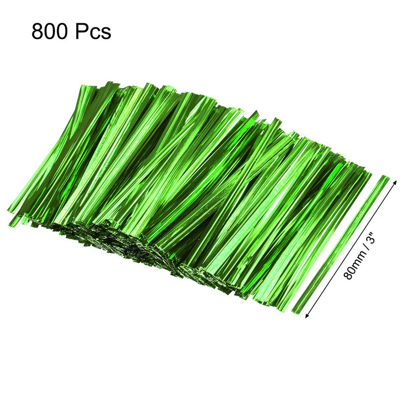 uxcell 3 Inches Metallic Twist Ties for Bags Green 800pcs - NewNest Australia
