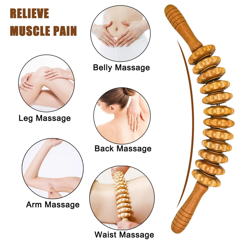 Wooden Fascia Roller, Premium Wooden Massage Roller, Wooden Fascia Stick, Massage Roller, Wooden Fascia Roller, For Muscle Relaxation, Body Shaping, Gua Sha Massage, Anti Cellulite, Beech - NewNest Australia