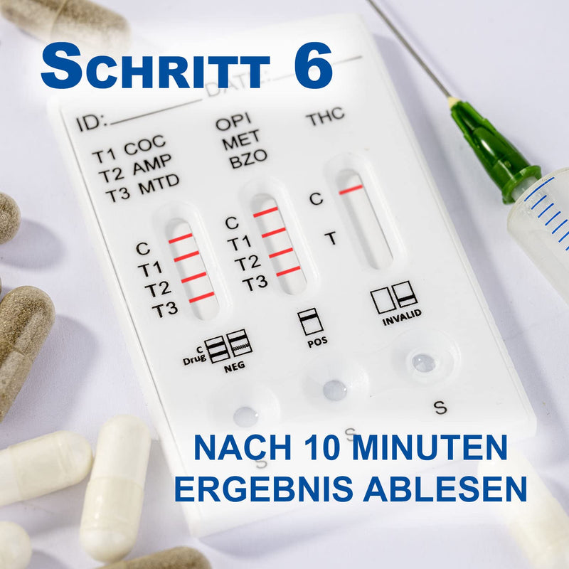 One+Step Multi drug test saliva for 5 types of drugs: THC - amphetamine - cocaine - MDMA - opiates - rapid drug test saliva test - 2 pieces - NewNest Australia