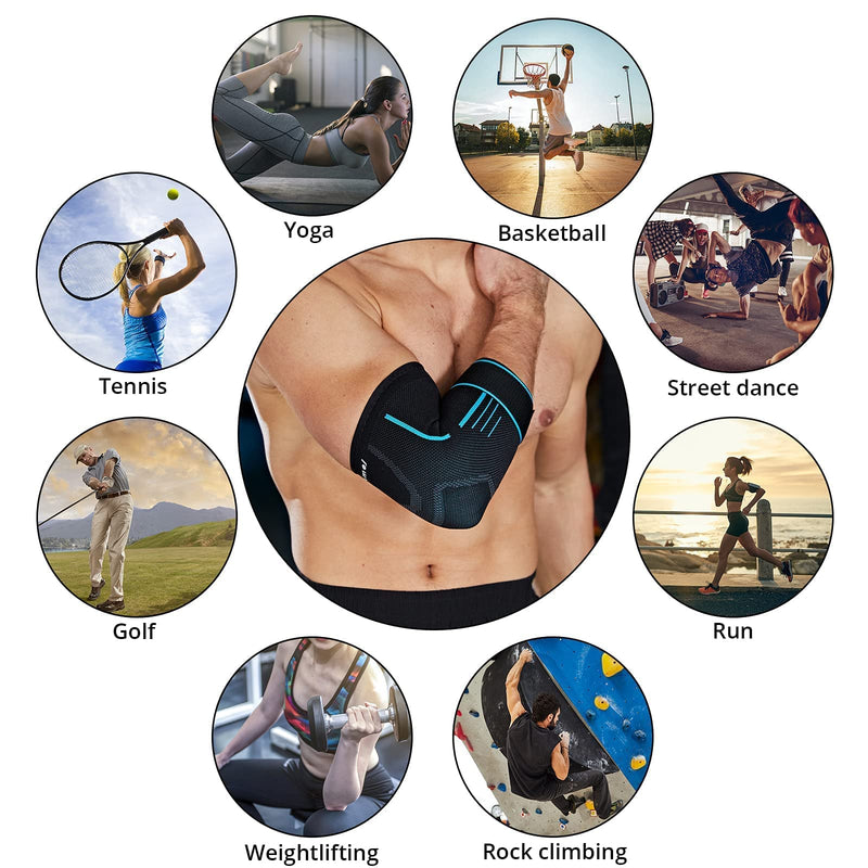 Milaiun Elbow Bandage 2 Pieces, Elbow Bandage 100% Non-Slip With Strap, Elbow Support, Elbow Pads For Women, Men, Golfer'S Arm, Tennis Elbow, Sports, Tennis, Weight Sports, Golf - NewNest Australia
