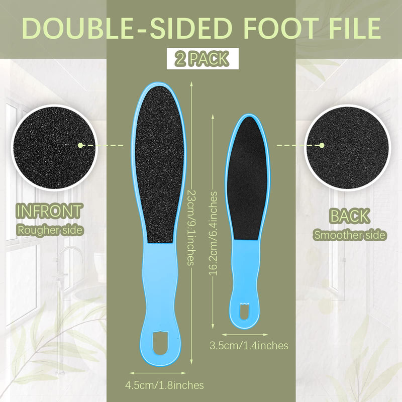 Pack Of 2 Pedicure Foot File Double Sided Foot Scraper Foot Arrows Remover Callus File Foot Care For Dry Skin Foot Washer Foot Rasp File Dead Skin, Blue, 2 Sizes - NewNest Australia