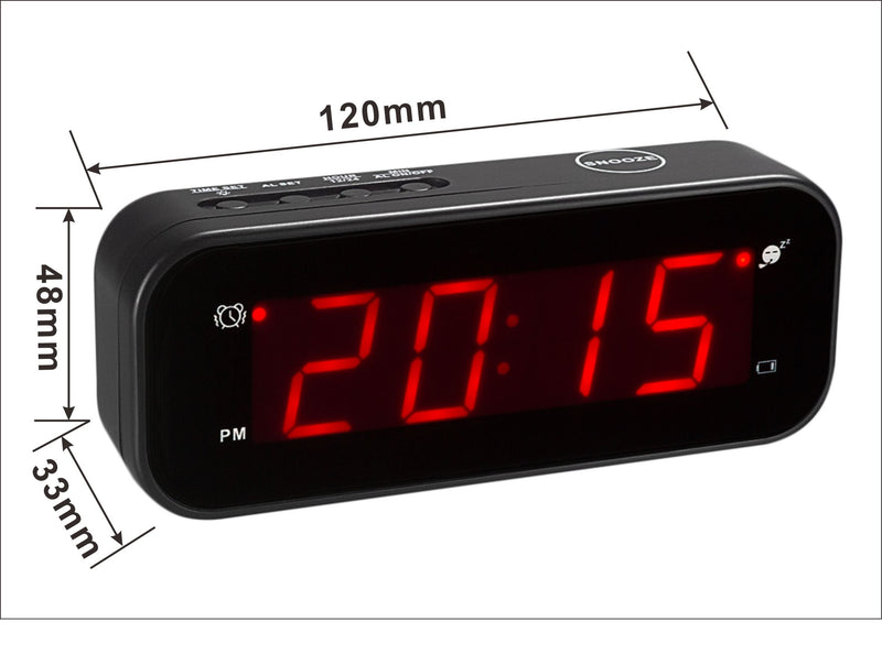 NewNest Australia - Kwanwa Small Digital Alarm Clock for Travel with LED Temperature or Time Display Stays On,Battery Powered Only 0.9 in LED Display 