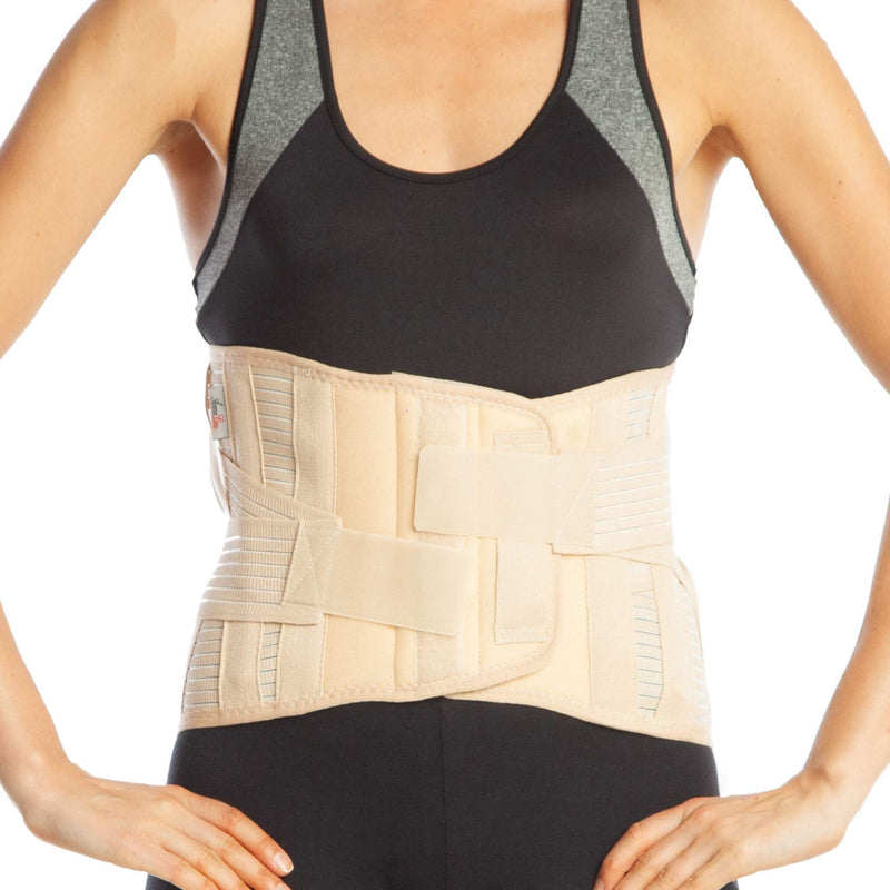 ArmoLine Medical Lower Back Brace Lumbar Support Belt - 26 cm Height - Adjustable Double Compression for Lower Back Pain Rehabilitation Arthritis Muscle Spasm for Men and Women (XL, Beige) XL - NewNest Australia