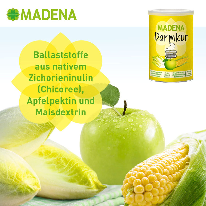 MADENA intestinal treatment, inulin, apple pectin, resistant starch, Bifidobacterium breve, Bif. lactis, Lactobacillus casei, Lactobacillus gasseri, Lactobacillus plantarum, Lactobacillus rhamnosus, powder 500 g (pack of 1) - NewNest Australia