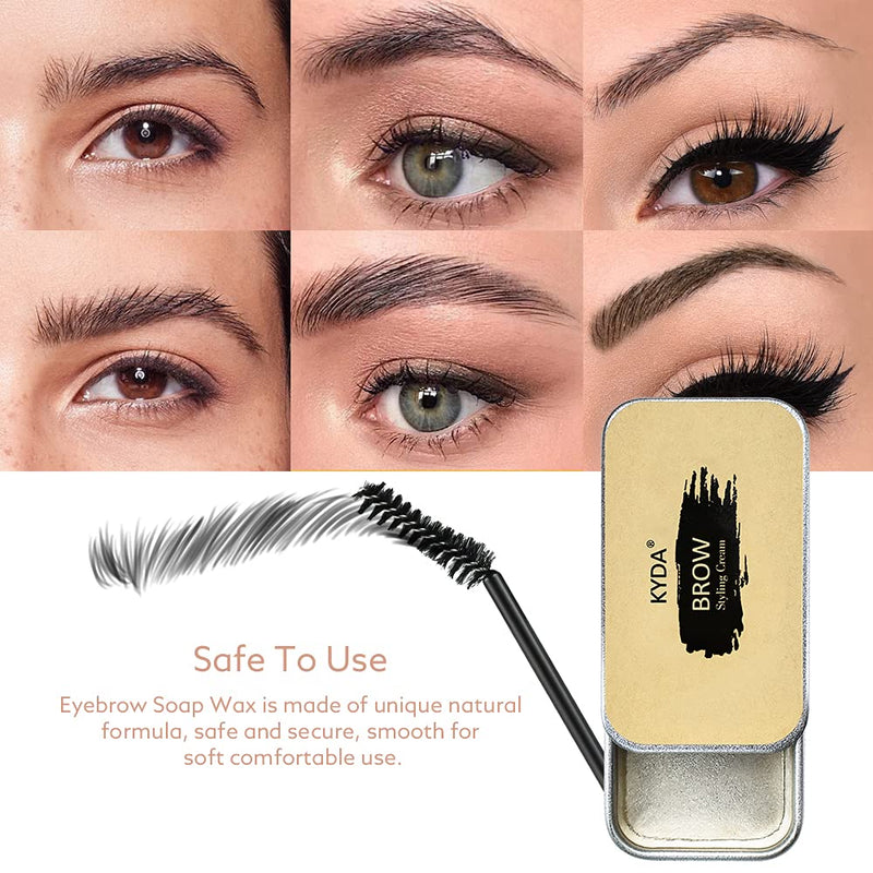 Ownest 2PCS Eyebrow Soap Kit,Brows Styling Soap,Long Lasting Waterproof Smudge Proof Eyebrow Styling Pomade for Natural Brows, 3D Feathery Brows Makeup Balm - NewNest Australia