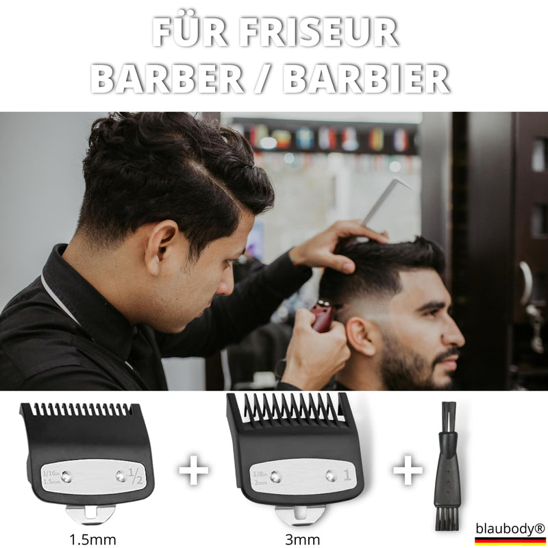 Attachments Hair Clipper 1.5+3 mm Hair Trimmer Attachments Compatible with Wahl Hair Clippers Spare Parts Hairdresser Accessories Barber Set Tools Hair Clipper Attachments + Cleaning Brush Attachments Set x2 (1.5 mm + 3 mm) - NewNest Australia