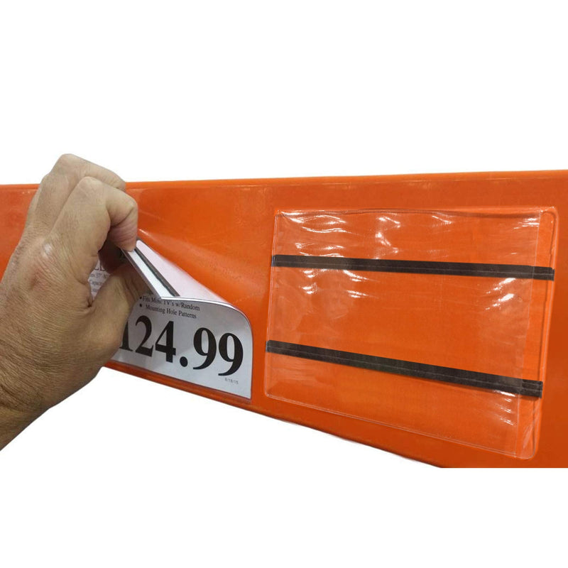 Pallet Rack Sign Holder Kit Clear Vinyl Pouch with Magnet for 4" H x 6" L Cards - 10 Pack - NewNest Australia