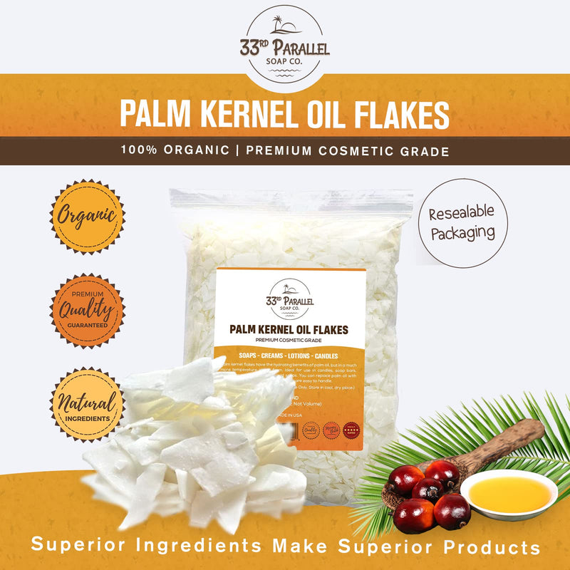 Palm Kernel Oil Flakes | Organic Premium Cosmetic Grade Palm Kernel Oil Flakes for Soap Making, Creams, Lotions & Candle Making | Sizes 1 to 5 LBS | (1 Pound) 1 POUND - NewNest Australia