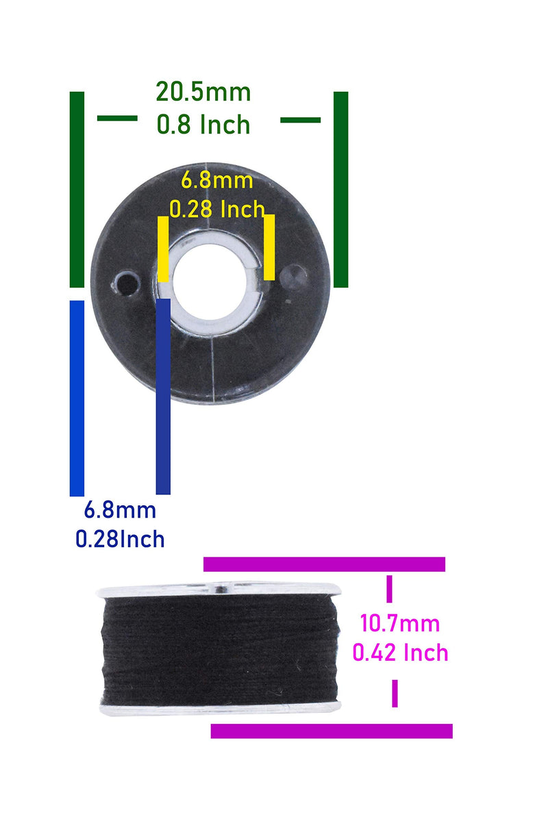 Mandala Crafts Prewound Bobbin Thread – Prewound Bobbins for Embroidery Machines Singer Brother 144 PCs Class 15 SA156 60/2 60WT Black - NewNest Australia