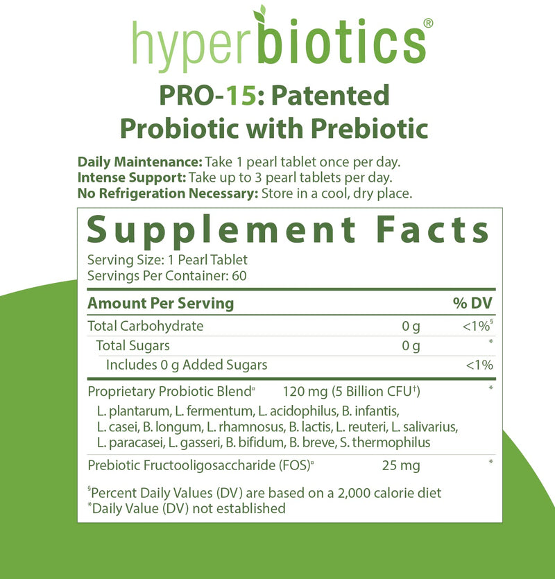 Hyperbiotics Pro-15 Probiotic | Probiotics for Women, Men, Adults | Digestive Health, Immune Support Supplement | Shelf Stable Time Release 15x More Survivability Than Capsules, 60 Count - NewNest Australia