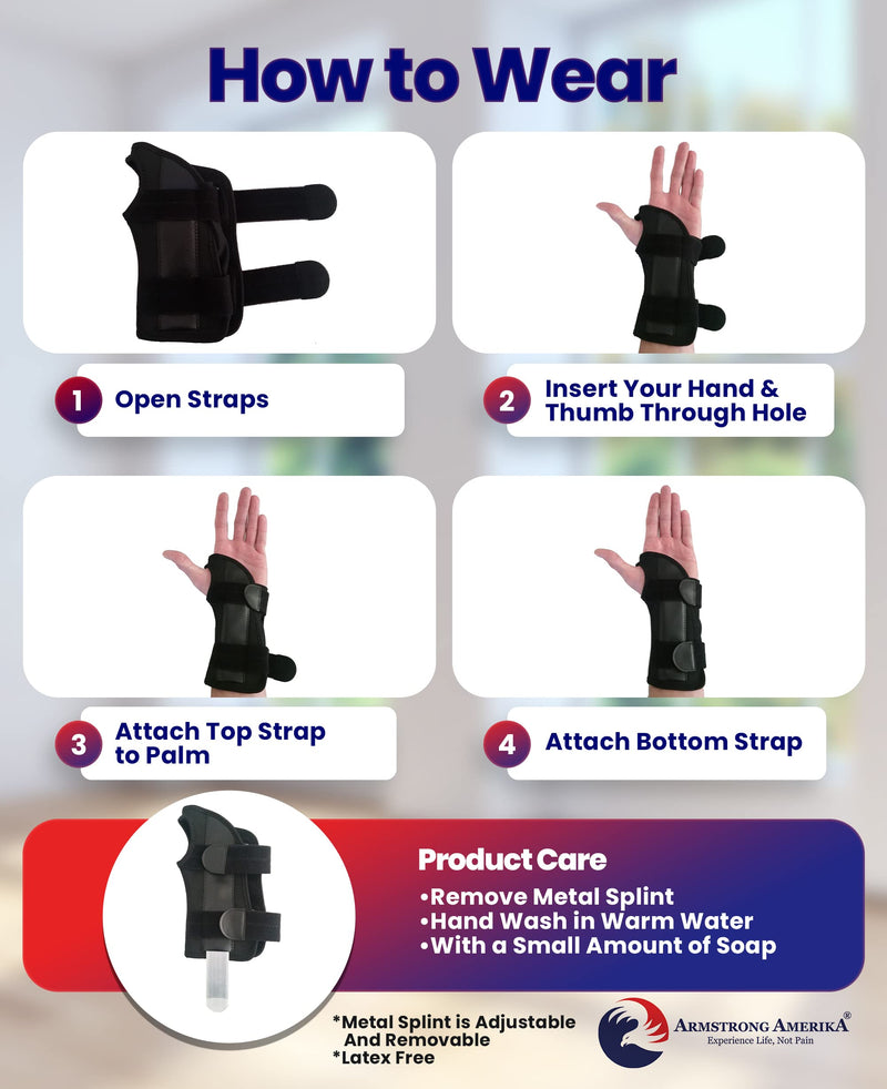 Carpal Tunnel Wrist Brace Night Support - Wrist Splint Arm Stabilizer & Hand Brace for Carpal Tunnel Syndrome Pain Relief with Compression Sleeve for Forearm or Wrist Tendonitis Pain Treatment (Right) - NewNest Australia