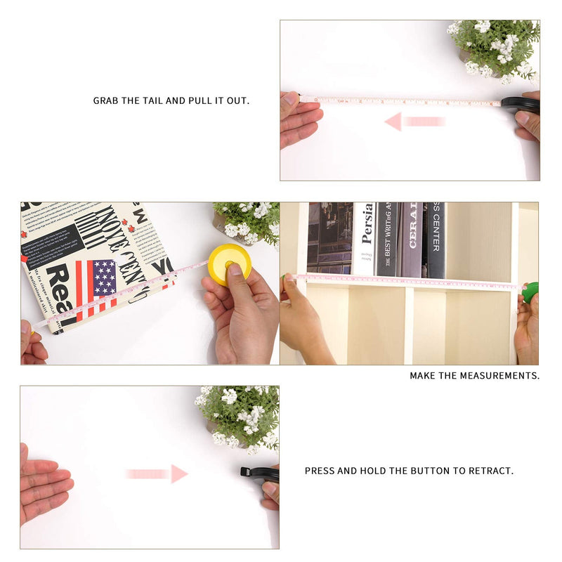 DiCUNO 60-Inch 1.5 Meter Soft and Retractable Tape Body Tailor Sewing Craft Cloth Dieting Measuring Tape (10 Colors Package) 10 Colors - NewNest Australia