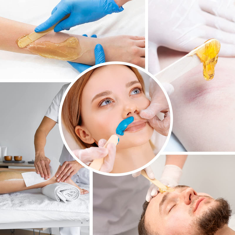 Haotian-X 300 Wax Strips Kit, Small Medium Large Wood Wax Applicator Sticks Eyebrow Wax Spatula And 100 Non-Woven Paper Wax Strips For Face Body Hair Removal Women Men 400 Pieces - NewNest Australia