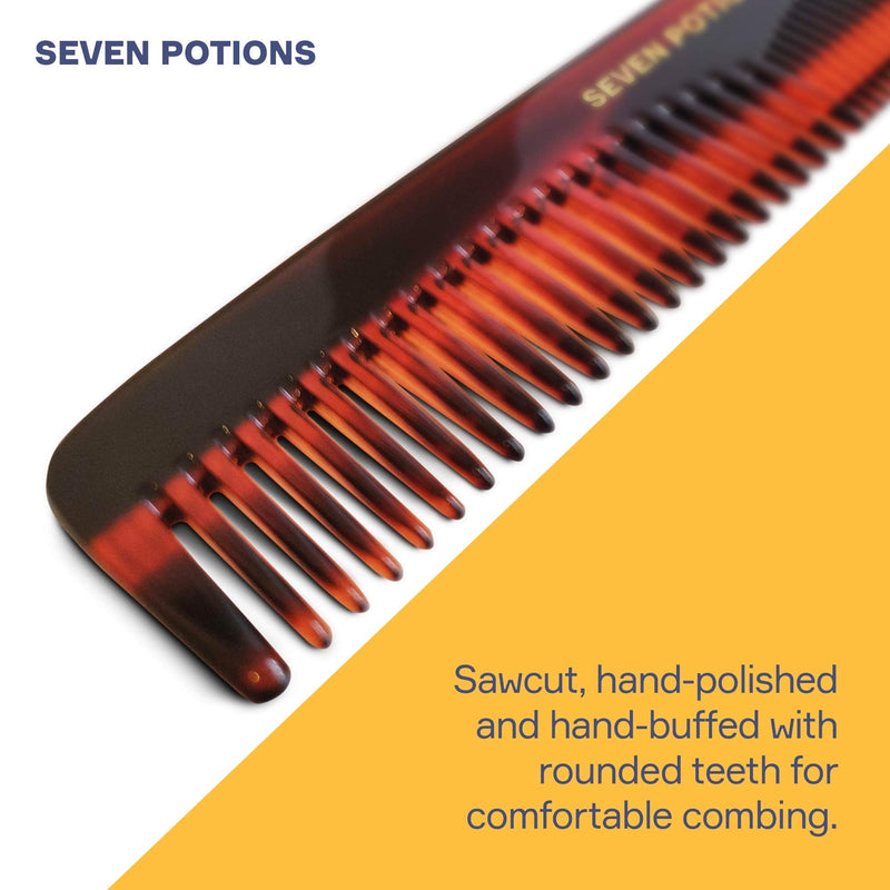 Seven Potions Men's Beard Comb with Fine and Coarse Teeth for Beard, Mustache and Hair (14.5 cm) Beard Comb B1 - NewNest Australia