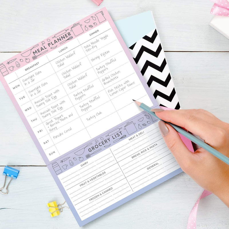 Sweetzer & Orange Meal Planner Notepad and Grocery List | 7x10 inch Pad for Organized Weekly & Daily Planning | Tear-Off Grocery Magnetic Notepad Checklist for Convenient Shopping - NewNest Australia