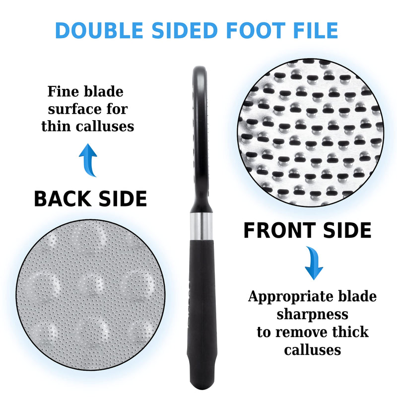Rikans Foot File Foot Rasp Callus Remover Dead Skin Remover Double Sided Foot Scrubber Foot Care Pedicure Tool to Remove Hard Skin Can Be Used Wet or Dry Skin Surgical Grade Stainless Steel File - NewNest Australia