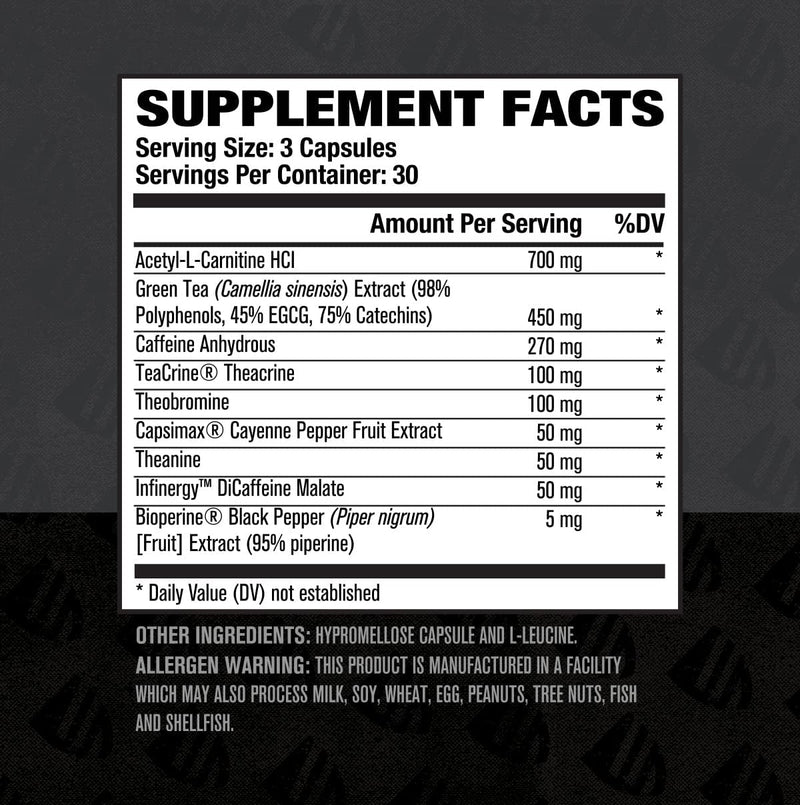 Burn XT Black Thermogenic Fat Burner - Weight Loss Supplement, Appetite Suppressant, Nootropic Energy Booster W/TeaCrine - Premium Acetyl L-Carnitine, Green Tea Extract, Capsimax - 90 Veg Diet Pills - NewNest Australia