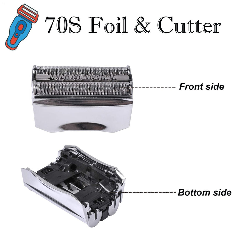 70s Shaver Replacement Foil & Cutter for Compatible with Braun Shaver Replacement Part, Series 7 Replacement Foil for Compatible with Braun 70s 70B Cassette,with Free Clean Brush (Silver) - NewNest Australia