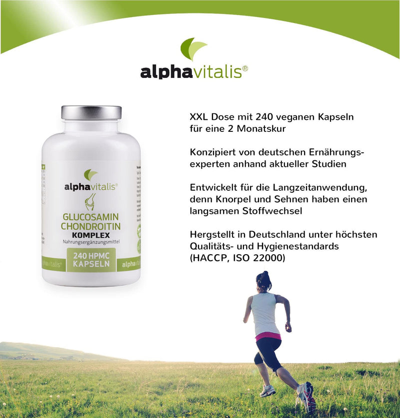 Glucosamine + Chondroitin Complex With Hyaluronic Acid, Msm, Zinc, Manganese - Vegan - 240 Capsules Without Magnesium Stearate - Joint Capsules From Alphavitalis - NewNest Australia