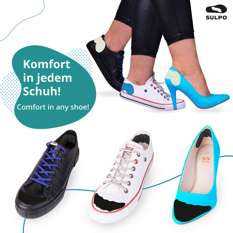 SULPO insoles for shoes that are too big set - 3 pairs of heel pads 3 pairs of toe fillers - shoe reduction - heel holder, toe protector - heel pad, heel shoe pad, shoe filler black - NewNest Australia