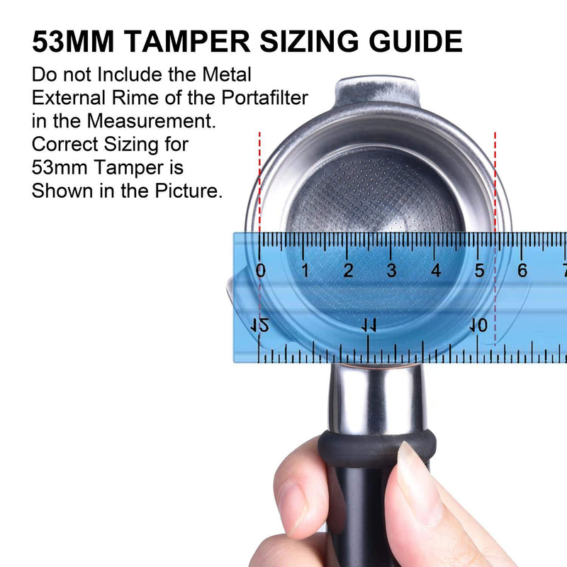 NewNest Australia - 53mm Calibrated Espresso Tamper, MATOW Calibrated Coffee Tamper with Spring Loaded Anodized Aluminum Handle Stainless Steel Flat Base, Professional Espresso Hand Tamper(Aluminum Handle, 53mm Tamper) 