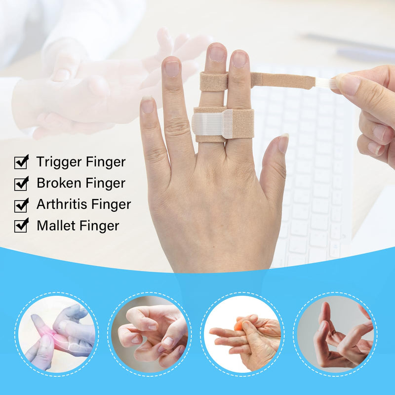 10Pcs Finger Splints, Medically Approved Finger Tape Finger Buddy Wraps for Mallet Fingers Curled Finger Broken Finger,Finger Brace Straps for Osteoarthritis Finger Joint - NewNest Australia