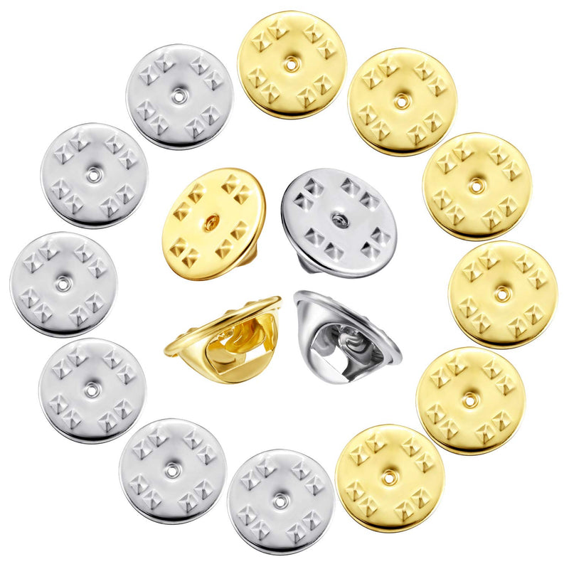 Brass Butterfly Clutch Badge Insignia Clutches Pin Backs Replacement (Gold, Silver, 50 Pieces) - NewNest Australia