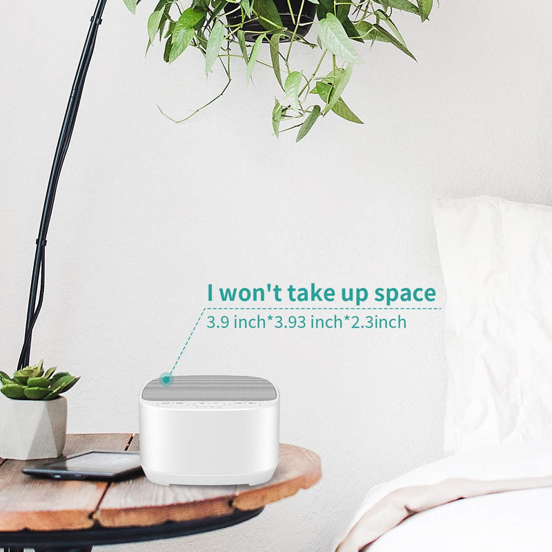 Magicteam Sleep Sound White Noise Machine with 40 Natural Soothing Sounds and Memory Function 32 Levels of Volume Sleep Timer Sound Therapy for Baby Kids Adults (AC Adapter Not Included) B-white - NewNest Australia