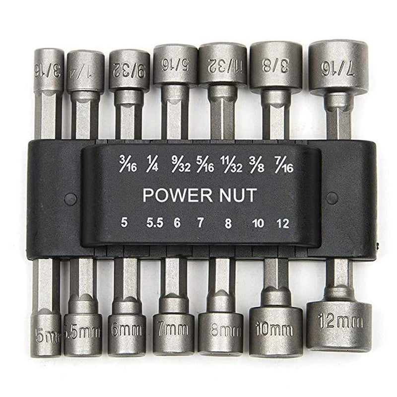 14Pcs Power Nut Driver Drill Bit Set, 1/4” Hex Socket Adapter Bolt Drivers Repairing Tool Kit, Suitable For Quicker Change Chuck, Electric Screwdriver, Hand Drill, Pneumatic Drill, Lithium Drill - NewNest Australia