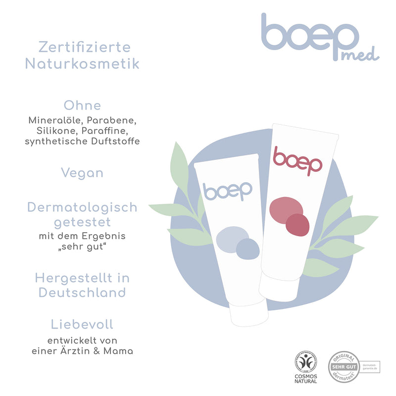 Boep Med Zinc Wound Cream Vegan Natural Cosmetics Wound And Healing Ointment With Almond Oil And Zinc Oxide For Irritated, Dry Or Itchy Skin For Neurodermatitis Or Rosacea Baby Nappy Cream (50 Ml) - NewNest Australia