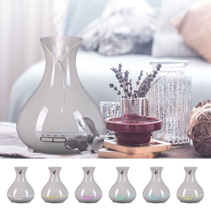 Sixtol Vulcan Aroma Diffuser Light Gray Wood 350 Ml Ultrasonic Humidifier For Humidification And Fragrance Of Home, Bedroom, Office Aromatherapy For Essential Oils - NewNest Australia