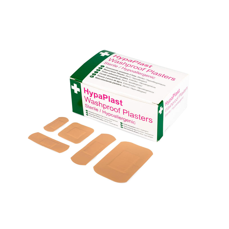 Safety First Aid Group HypaPlast Pink Washproof, Assorted (100) with Blue Visually Detectable Plasters and Fabric Plasters, Assorted (100) Bundle Washproof, Blue and Fabric Plasters - NewNest Australia