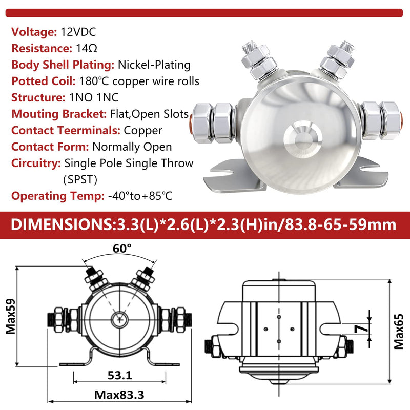 Newdeli Max 300A Continuous Duty Solenoid Relay Nickel-Plating for Golf Carts, Winch, Marine in Rush 12VDC MAX 300A-12V - NewNest Australia