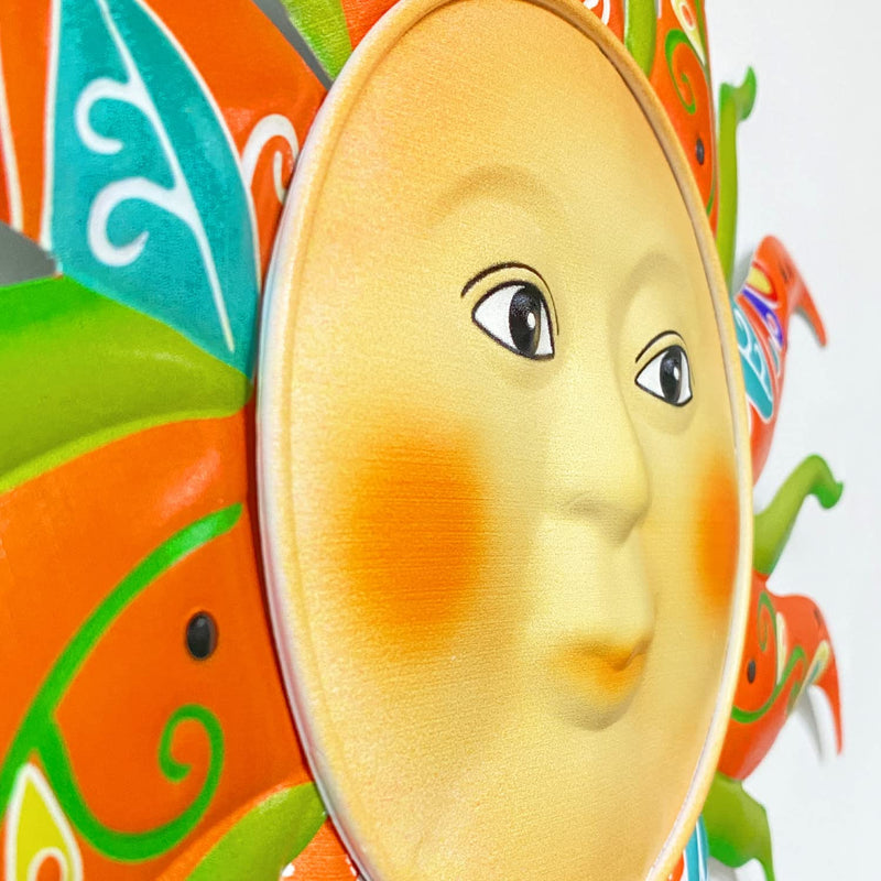 Metal Sun Wall Art Decor-17.3 inches Metal Sun Outdoor Decor, Sun Art Sculpture for Home Garden Farmhouse Yard Patio Fence Living Room Bedroom(Orange) Orange - NewNest Australia