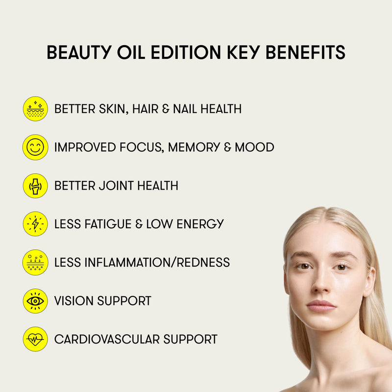 Equi - Beauty Oil Edition - 30 Day Multivitamin Capsules - Red Krill Oil Supplement - Hydrating, Anti-Dryness, Anti-inflammatory - Vision & Cardiovascular Support - Omega 3, Astaxanthin, Choline - NewNest Australia