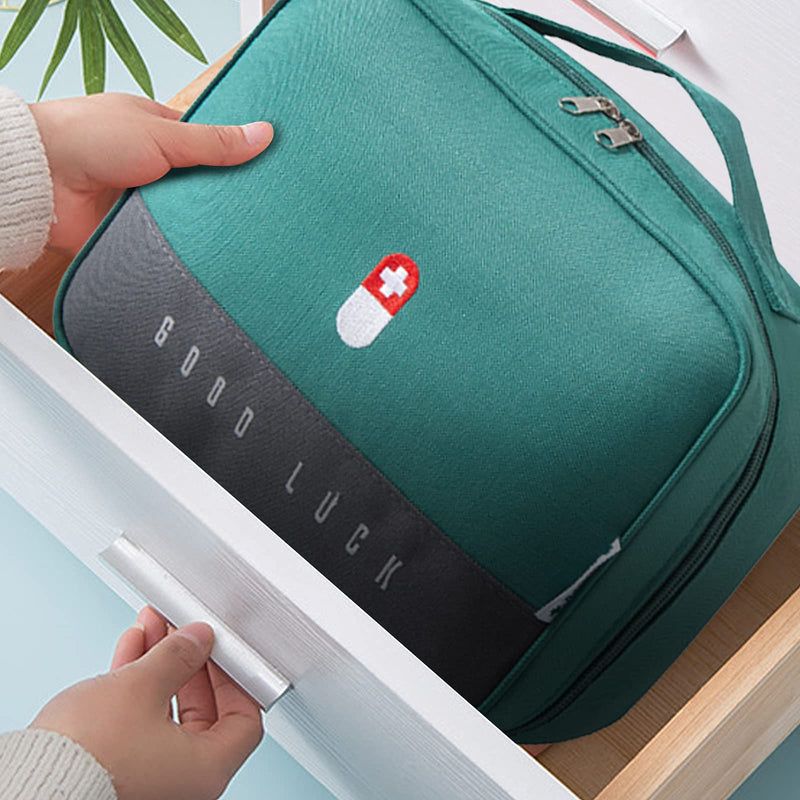 ToKinCen First Aid Bag Compact, First Aid Kit Bag Multifunctional Layered Waterproof Medical Supplies Organizer Travel Medicine Bag for Emergency Home Office Car Outdoors Boat Camping Hiking (Green) - NewNest Australia